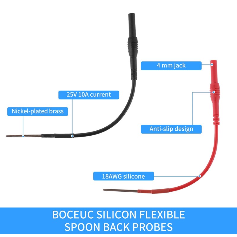 Flexible Back Probe, 2PCS Silicon Bendable Back Probes Kit Spoon
