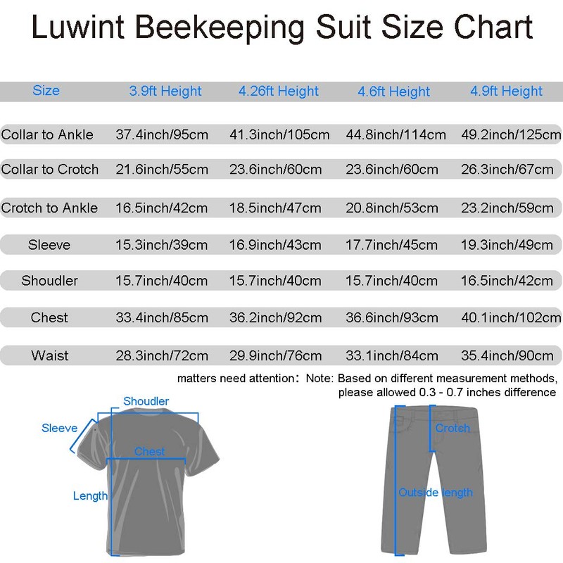 Luwint Kids Full Body Ventilated Beekeeping Suits - Cotton Bee