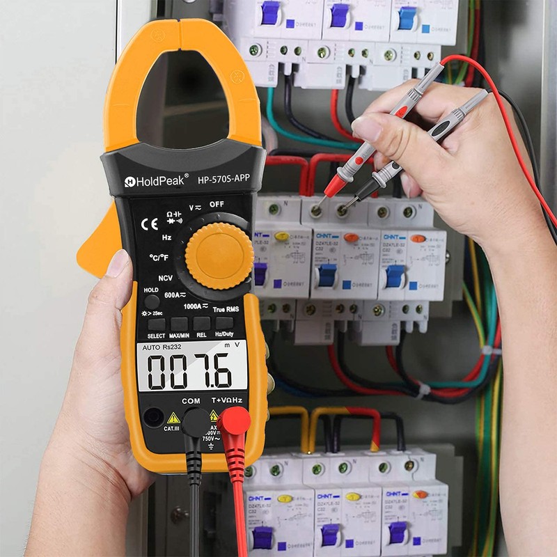 HoldPeak Clamp Meter with Bluetooth, 6000 Counts 1000A Digital Clamp