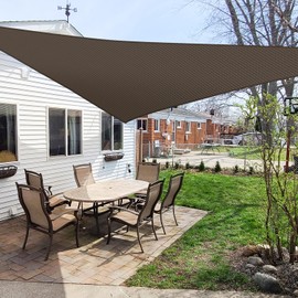 Windscreen4less 7' x 7' x 7' Sun Shade Sail Triangle Outdoor Canopy Cover UV Block for Backyard Porch Pergola Deck Garden Patio (Brown)