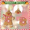 12Pcs Gingerbread Christmas Tree Decorations, Ginger Man Hanging Ornaments Clay