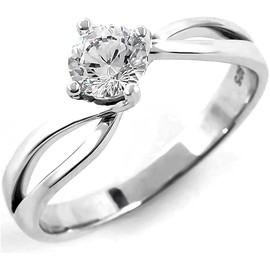 PLUSTER 925 Sterling Silver Ring, 1 Piece, Gift Box Set, Women's, Radiance Comparable to Diamonds, H&C Cubic Zirconia, Rhinestone, Cubic Zirconia, Cubic Zirconia