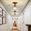 UOFUS Glass Ceiling Light Fixture Vintage Small Semi Flush Mount