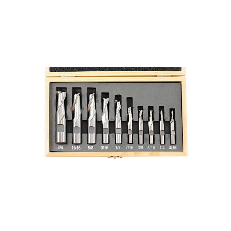 Shars 3/16-3/4" 2 Flute HSS Single End Center Cut End