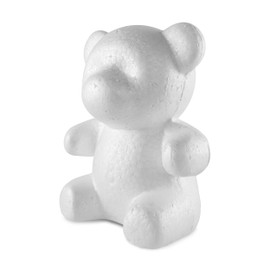 Super Z Outlet Foam Teddy Bear Shaped Round Nose Polystyrene Arts and Crafts Blank White DIY Mould Scultpture for Party Decorations, Wedding, Floral Arrangements (20cm x 13cm) (Pack of 2)