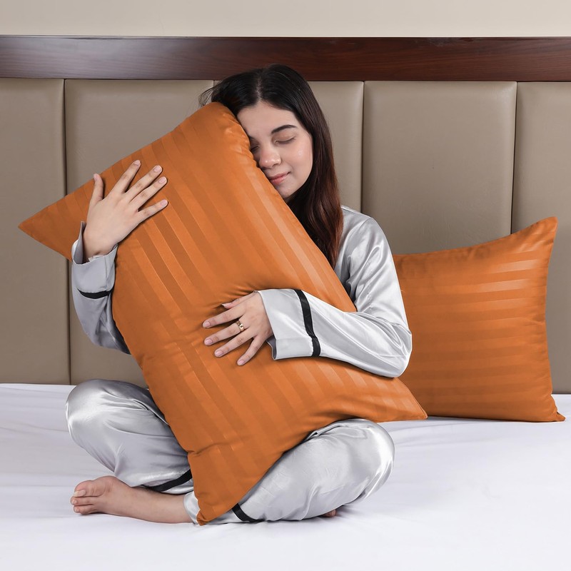 BedLooms Rust Pillow Cases 2 Pack - 100% Microfiber Envelope