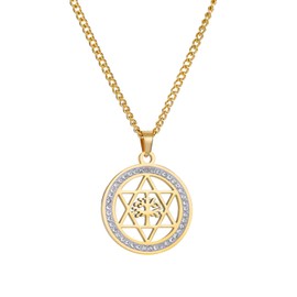 VASSAGO Tree of Life Necklace Star of David Necklace for Men Women Family Tree Jewellery Religious Judaica Gifts, Stainless Steel