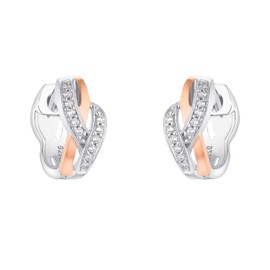 Amor Women's Hoop Earrings, One Size, Black, Comes in Gift Box, Sterling Silver, Created Cubic Zirconia