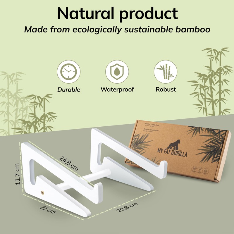 MY FAT GORILLA Bamboo Laptop Stand, Ergonomic Universal Holder for