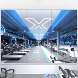 yarnuwa Gym Mirror, 56X16 Inch 3Pcs Large Home Gym Mirror, Frameless Wall Miiror, Tempered Glass Dance Mirror, Fitness Mirror, Wall Mounted Mirror for Gym, Yoga Dancing Studio, Living Room