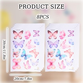 Watercolor Butterfly Wall Stickers, Wall Sign Art Decor, Butterfly Wall Decals, Colorful Butterflies, Peel and Stick Wall Art Decals, Room Decorations, for DIY Home Decoration for Bedroom Living Room