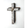 Eagrafts Rustic Decorative Layered Wood Texture Resin Wall Cross, Home