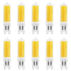 LUXRITE G9 LED Bulb Dimmable 4.5W, 50 Watt T4 G9 Halogen Equivalent, 3500K Natural White, 450 Lumens, Glass G9 Bi Pin Base, 320° Beam Angle, ETL Listed (10 Pack)