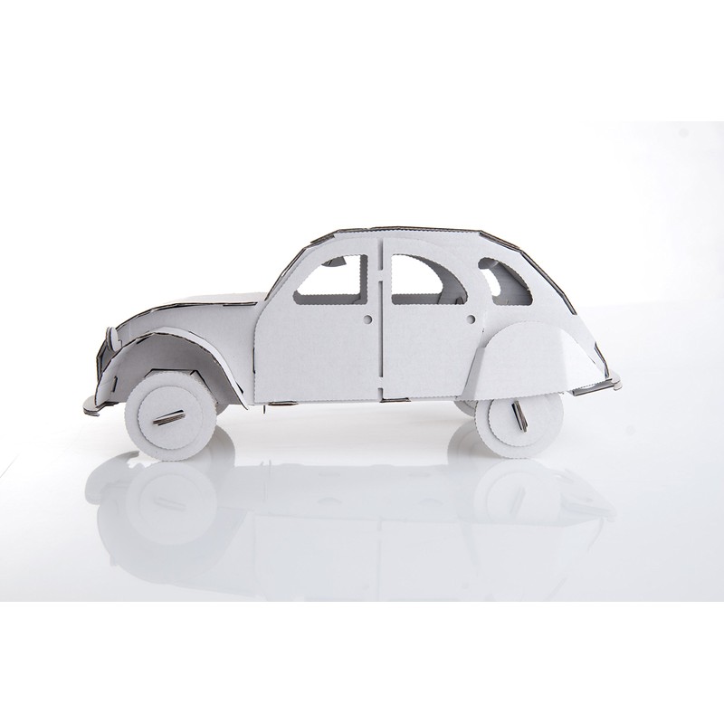Leolandia Dose Schnecke, vormontiert Creative Karton Auto Modell, Weiß
