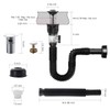 TSIBOMU Flexible Sink Drain Pipe Kits,Adjustable Bathroom Sink P Trap