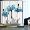 LIVETTY Blue Floral Fabric Shower Curtains Water Mould Proof 180x180cm