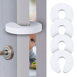 Topes Puertas, MTQ Tope para Puerta para Bebé Seguridad Protector 4 piezas, silicona duradera Resistente a múltiples impactos El tapón de puerta a prueba de bebés, Blanco