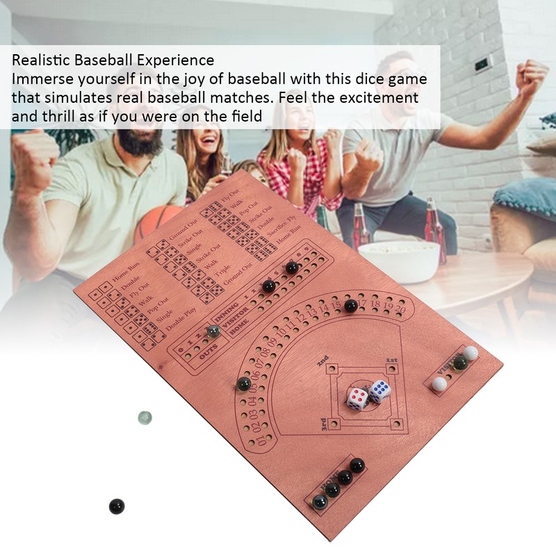 Baseball Dice Board Game Wooden Fun Baseball Battle Table Game