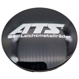 1 x ATS Hub Cap 64 mm Black Gloss (N32) Logo Silver Original Wheel Centre Cap/Hub Cap