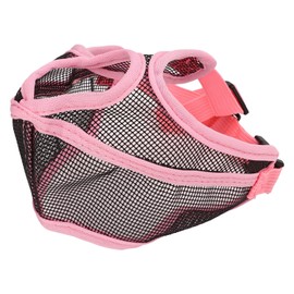 Short Snout Dog Muzzle Adjustable Breathable Prevent Biting Chewing Dog Mesh Muzzle for Bulldog Shar Pei Chihuahua Pink S
