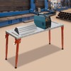 Welding Workbench Table, Adjustable Height Portable Steel Work Bench, Heavy-Duty