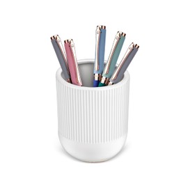 WOODWORD Pen Holder for Desk Aesthetic Ceramic Pencil Holder Cute Desk Accessories for Desk Organizer Modern Pen Cup for Your Office Decor