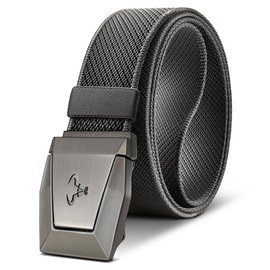 BULLIANT Tactical Belt for Men, Men Stretch Nylon Web Gift Belt 1.5"-Hiking Rigger Military Work-Quick Release(Dark Gray,46"-50" Waist Adjustable)