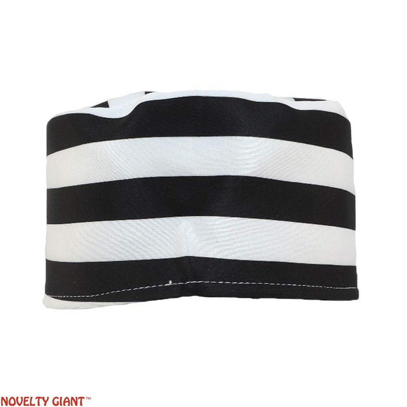 Novelty Giant Prisoner Striped Costume Hat White, Black