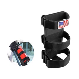 Ziciner Fire Extinguisher Holder 2.5-3LB Adjustable Roll Bar, American Flag Pattern Extinguishers Strap Bartact, Universal Car Accessories for Cars, SUVs, Trucks, and More (Black)