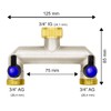 VARIOSAN 2-Way Water Distributor 16584, 3/4 Inch, Brass, 2 Ball