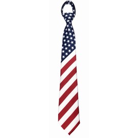 Secdtie - Corbata de diseño a rayas para hombre y niño, con cierre de cierre, Bandera americana roja azul blanca, Talla única