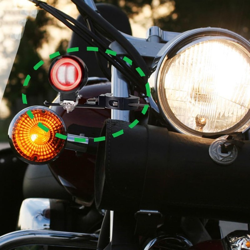 HQTS 2 Pieces Motorcycle Headlight Mounts Adjustable Motorcycle Headlight Bracket