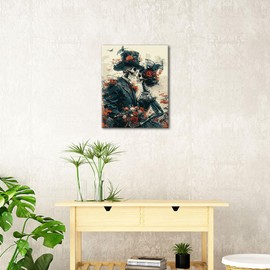 Adults Paint by Numbers Kits Romance Skull Paint by Number Wall Art Red Roses Butterflies and Floral Paint by Number Artwork Beautiful Skull Crafts Kits DIY Bedroom Wall Art 16x20 in (Frameless)