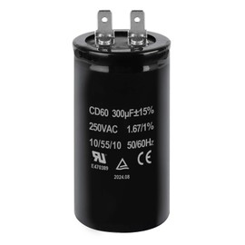 ZOWZEA 300uF MFD ±15% CD60 Motor Start Capacitor 250VAC 50/60Hz for Electric Motor Starting
