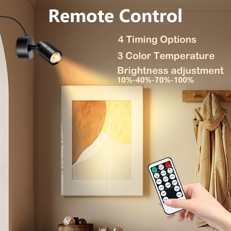 VIGMOJ LED Spotlights Indoor Uplighting with Timer, 3W Up Plant