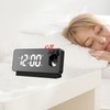 Projection Alarm Clock Time Date Temperature Display 180 Degree Wide