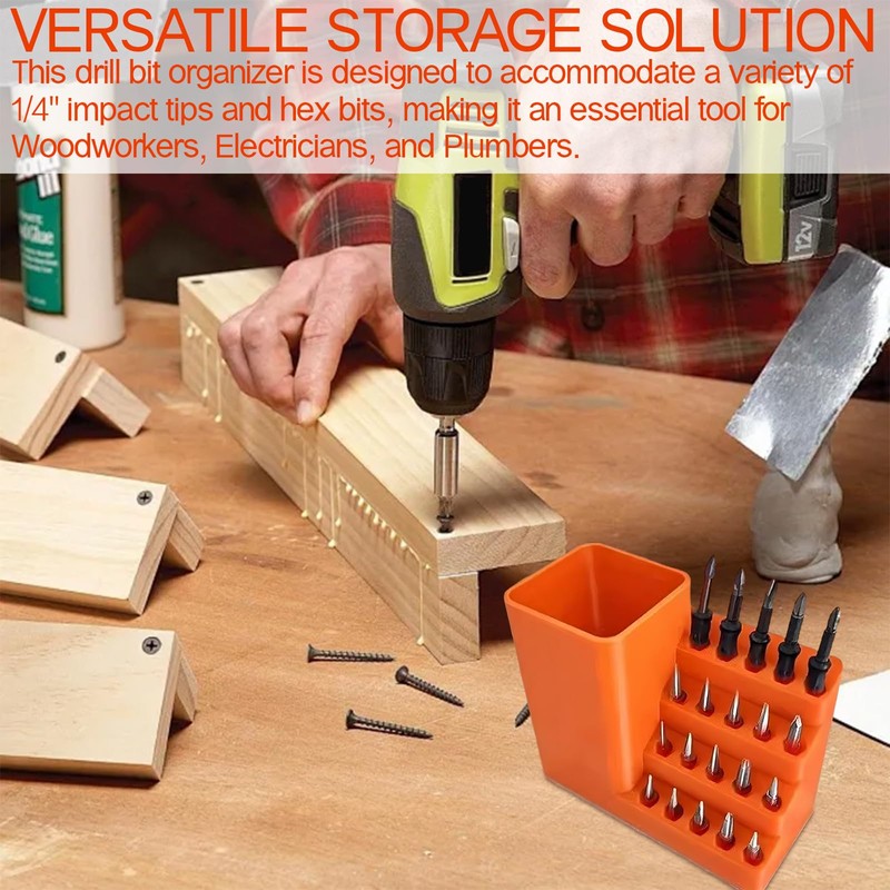 Drill Bit Organizer Screwdriver Bits Holder Storage Tool Box -