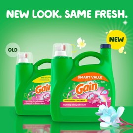 Gain Liquid Laundry Detergent, Spring Daydream Scent, 154 fl oz, 107 loads, Freshness + Odor Fighting, Laundry Detergent Liquid Soap, HE compatible