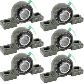 ZOENHOU 6 PCS 1 Inch UCP205-16 Pillow Block Mounted Bearings, Heavy Duty Pillow Bearings with Screw Lock, Solid Cast Iron Base, Self Aligning Mounted Pillow Bearings for Drift Trike