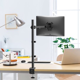 WALI Monitor Arm Mount for Desk, Single Extra Tall Computer Desk Mount, Monitor Bracket Mount Stand Single, up to 32 inch, 22 lbs (M001XL), Black