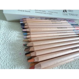 MAIMOUFIN Soft Pastel Pencils 24 Colors Grey Tone Drawing Pencil Set Professional Grade Pastels Art Supplies for Drawing Sketching Coloring (Grey)