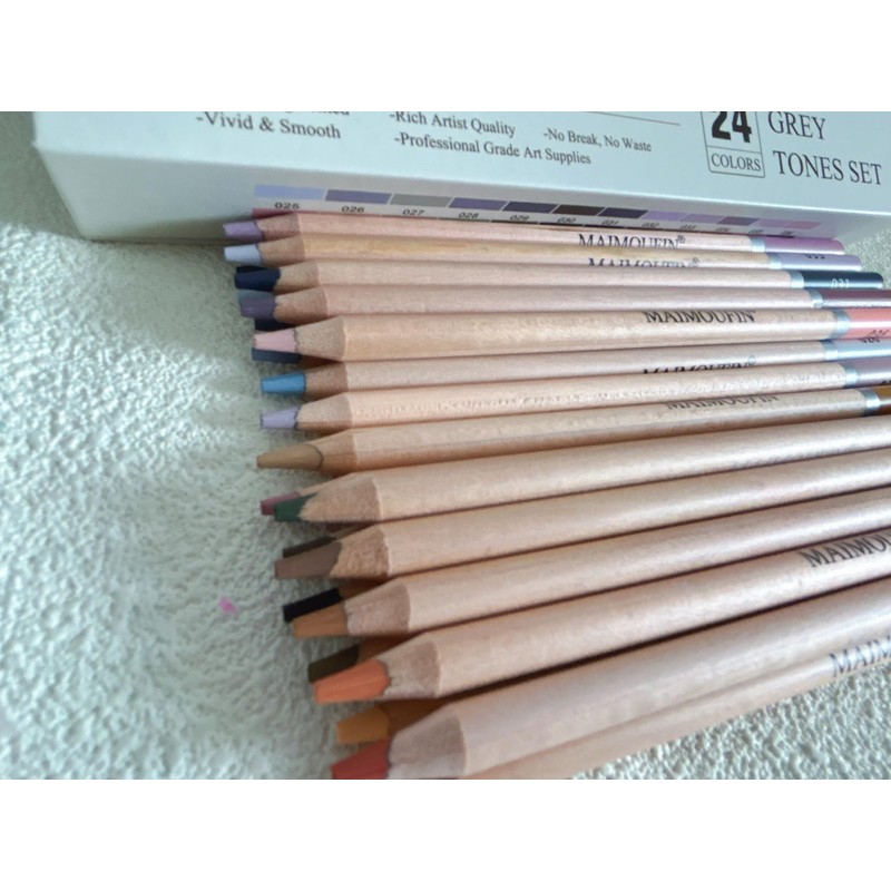MAIMOUFIN Soft Pastel Pencils 24 Colors Grey Tone Drawing Pencil