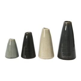 Creative Co-Op Decorative Conical Stoneware Vases, Set of 4