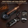 Tesonway Cigar Ashtray with Cigar Cutter Set, Cigar Cutter Guillotine,