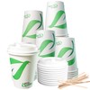 12 oz Compostable Paper Cups with White Dome Lids and