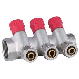 AQUA HEATING Hot Water Distributor Water Distributor Hot Water Drinking Water Heating Industrial Water Connection Distributor 1 Inch x 16 mm PEX 3 Circles