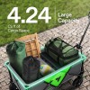 VIVOSUN Collapsible Folding Wagon Swivel Utility Cart for Camping Garden
