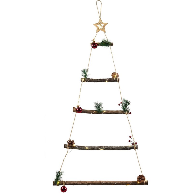 infactory Easter decoration: set of 2 decorative wooden ladders, 30