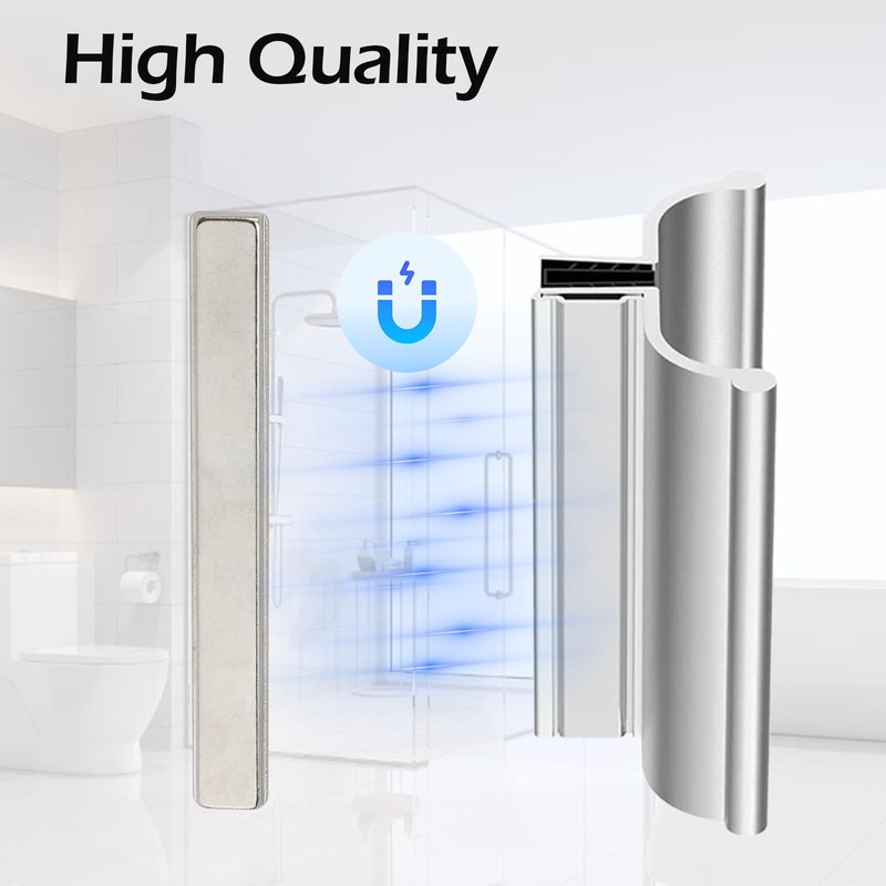 Shower Door Magnet- 3" Long Glass Shower Door Magnet Replacement（Sliver