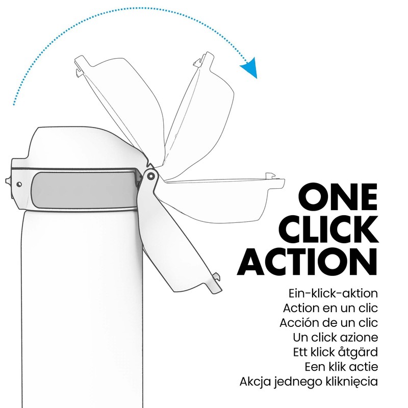 Ion8 Leak-Proof Slim Water Bottle, Stainless Steel, Ash Navy, 600